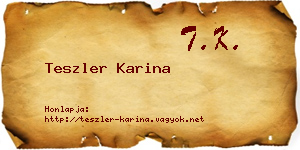 Teszler Karina névjegykártya